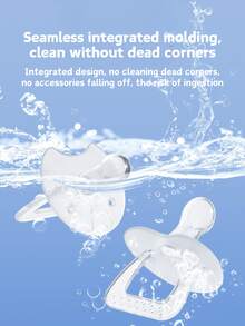 Silicone Pacifier, Liquid Silicone, Thumb-Shaped, Round Head & Flat Head Styles - Clear - View 4