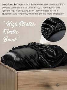 1/2pcs Satin Pillowcase, Silk Pillowcase, Elastic Design, Travel Pillowcase, Soft Satin Pillowcase, Gentle On Hair And Skin, Standard/Oversized, Fits Various Pillows, Suitable For Room Decor, Halloween Decor, Autumn Decor, Santa Gift, Valentine's Day Gift, Christmas Stocking Stuffer, Personalized Gift, Christmas Gift - Multicolor - View 5