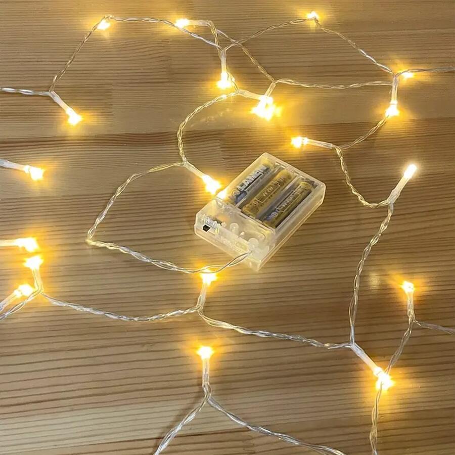 1pc 3 Meters 20 Bulbs Fairy Lights, Battery Powered Decorative Lights For Christmas, Halloween, Spring Festival, Eid, Indoor Decoration, Wedding & Party