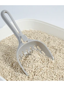 1 pieza Pala para de gato con diseño de cuadrícula, pala recogedora de , suministros de limpieza para mascotas, pala recogedora de para gatos de estilo minimalista y de gran tamaño