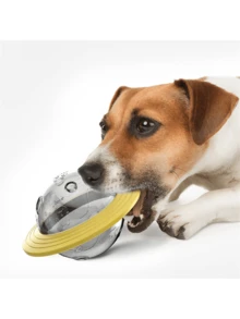 Trwałe, odporne na gryzienie zabawki dla psów, piłka do karmienia Puzzle, zabawki dla zwierząt na zewnątrz, miska dozująca karmę - Żółty - Zobacz 2