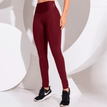 Atletyca Women's Fitness Leggings Without Pockets – Comfort - 紫紅色 - 查看 3
