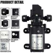 1PC 12V DC Water Pump (6L/Min Open Flow), Durable Corrosion - Resistant Material, High - Pressure Self - Priming Pump;  Practical & Robust Style, Black Color, Compact Cylindrical Shape, Auto On/Off Switch & Thermal Protection Detail, Ideal For Efficient Water Delivery In Aquariums, Car Washing, Gardens.  Self - Priming Diaphragm Pump Perfect For Year - Round Garden Irrigation, Marine Use, Daily Cleaning Tasks & Great As A Gift For DIY Enthusiasts On Father's Day, Christmas.(Black) - Black - View 5