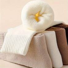 6 Paar Plüschgefütterte Socken, bequeme & warme Mittellange Röhrensocken, Damen Strümpfe & Strumpfwaren, Outdoor Warme Socken (1/3/6 Paar) - Verschiedenfarbig - Übersicht 6