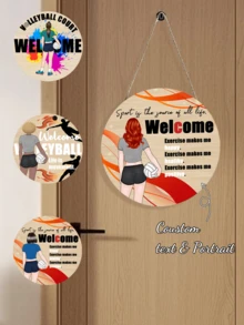 Panneau de porte en bois personnalisé sans perforation pour fille de volleyball, convenant aux jardins, buanderies et potagers. Équipé d'une corde de suspension non percée, il est livré avec des décorations personnalisées. Il convient à la décoration intérieure, à la décoration de salle de bain, à la décoration murale et peut également être utilisé comme cadeau de remise des diplômes, cadeau d'échange ou tableau décoratif à suspendre.