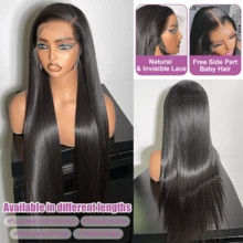 CEXXY 13x6 Brazilian Straight Lace Front Human Hair Wig 100% Real HD Transparent Lace Wigs For Women Deep Part Pre Plucked With Baby Hair Natural Hairline Glueless 5x7 Lace Wig Beginner Friendly Easy Install 360 Full Lace Wig Human Hair For Ponytail Bun Updo Hairstyles - SPure Natural - 查看 8