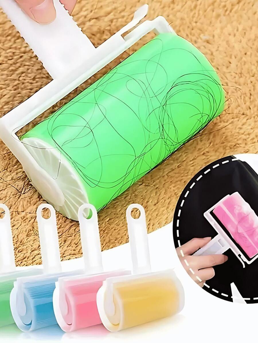 KIT 3 Rolos Tira Pelos Lavável Rolo Adesivo Roupa Preta Cama Pelo de Gato Rolo Adesivo Lavável