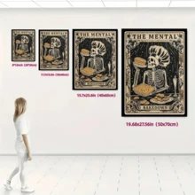 1 pieza Póster de arte de pared de panadería con calavera y cocina, impresiones de tarot místico de panadería, lienzo con cita divertida de cocina, idea de regalo para panadero, impresión de arte de cocina vintage para decoración de pared, decoración de dormitorio, decoración de fiesta y mejor opción de regalo, arte de pared vintage sin marco