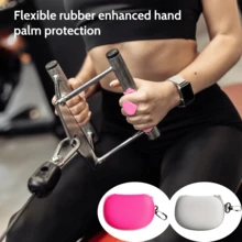 1 Pair Pink Grip Strengthener Equipment, Pink & Gray Fabric Box, Silicone Gym Grips For Weightlifting, Alternative To Men's Sports Gloves, Women's Non-Slip Gym Fitness Handles, Rubber Gym Bar Grips Pads For Pull-Ups, Best For Christmas, Perfect For Thanksgiving - Multicolor - View 5