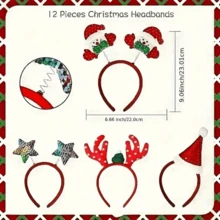 6/12pcs Christmas Headbands - Holiday Plastic Headbands With Santa Claus, Snowman And Reindeer Horn Designs, Suitable For Christmas Party Decorations, New Year Party And Event Supplies, Party Headpieces, Holiday Costumes, Comfortable Wear, Ideal For Christmas Decorations, Christmas Gifts, Party Accessories, Party Supplies, Party Favors, New Year Gifts, Party Hats, Christmas Hair Accessories, Cosplay, Holiday Decorations, Unisex
