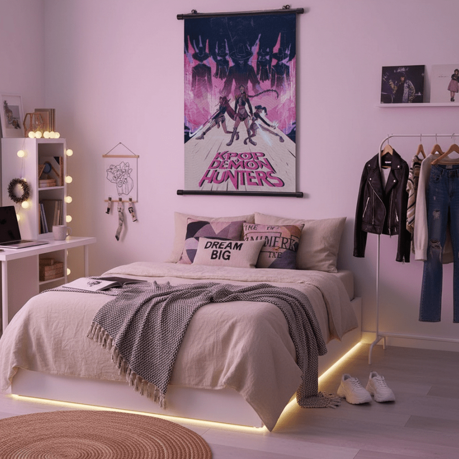 K-POP De-Mon Hunters Wall Tapestry Hanging Scroll Poster Gift,Versatile Decor For Themed Parties & Gamer Rooms,Background For Taking Photos With Cosplay And Fans