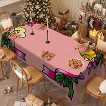 1/20 Stücke Glocken, Weihnachtsbeeren bedruckte Weihnachtstischdecke, waschbar, geeignet für den Familiengebrauch, perfekt für Picknicks, Camping, Hochzeiten, Geburtstage, Restaurants und Buffets - schützen Sie Ihren Schreibtisch, Heimdekoration mit stilvoller Heimdekoration