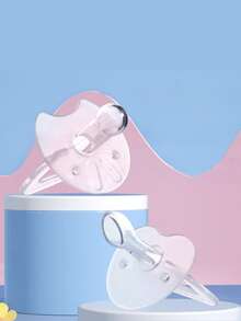 Silicone Pacifier, Liquid Silicone, Thumb-Shaped, Round Head & Flat Head Styles - Clear - View 3