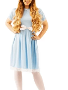 Women Halloween Blue Princess Costume Dress Alice In Wonderland Costume Dress Halloween Cosplay Party - 藍色 - 查看 5