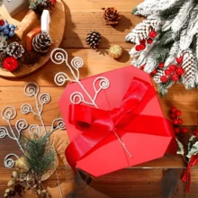 10 piezas de Pinchos con Remolinos Brillantes para Decoración Estacional, Palitos Ornamentales de Plástico con Brillo de Estilo Glamoroso para Árbol de Navidad, Decoración de Fiesta Festiva y Acentos de Habitación, Versátil para Acción de Gracias, Año Nuevo, San Valentín