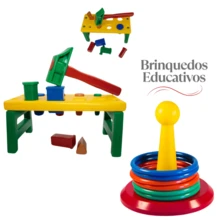 Kit 2 Brinquedos Educativos Para Bebês e Crianças - Multicolorido - Visão 3