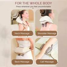 Rechargeable Neck Massager Electric Wireless Neck Shoulder Massage Machine Shiatsu Neck And Shoulder Massager With Heat - 米色 - 查看 4