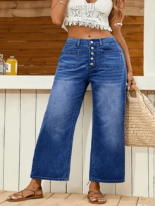 Plus Size Women's Dark Blue Denim Jeans High Quality Comfortable Long Pants Stylish Casual Trousers Ideal For Everyday Wear Durable Jeans For Women Perfect Fit For Curvy Figures