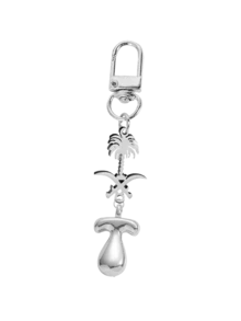 Ciondolo a forma di lettera in caratteri a bolle, ciondolo portafortuna in cristallo, portachiavi in acciaio inossidabile con pendente a forma di palma e teschio incrociato, lettere dell'alfabeto da A a Z, ciondolo per borse e zaini in lega lucida - regalo perfetto per compleanni e occasioni speciali, portachiavi, ciondolo per borse, zaini e auto, accessori per portafogli e borse da donna e ragazze.