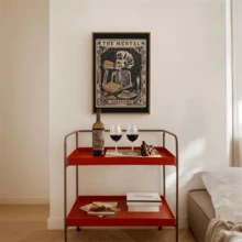 1 pieza Póster de arte de pared de panadería con calavera y cocina, impresiones de tarot místico de panadería, lienzo con cita divertida de cocina, idea de regalo para panadero, impresión de arte de cocina vintage para decoración de pared, decoración de dormitorio, decoración de fiesta y mejor opción de regalo, arte de pared vintage sin marco