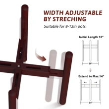 Bamboo Plant Stand Fits 8 9 10 11 12 Inches Plant Stand Indoor Small Corner Planter Holder For Indoor Plants, Single Floor Plant Stands For Living Room Balcony, Reddish Brown - 紅棕色 - 查看 5