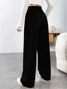 Quần nỉ thể thao màu xám dáng suông thoải mái, dễ phối đồ cho bé gái. - màu đen - Xem 6