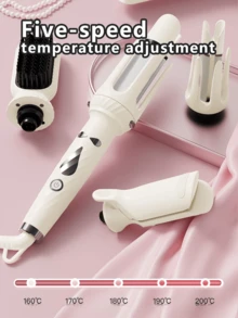 自动卷发器，卷发棒旋转，4 档可调节温度，快速自旋转造型，快速加热，28 毫米大波浪卷发，适合懒散的人，易于使用 - 美規A型插(110-127V) - 查看 6