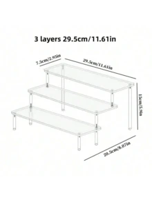 1pc Acrylic Jewelry Display Stand, 1/2/3/4 Tier Jewelry Display Rack, Cosmetic & Perfume Display Stand, Antique Jewelry Display Rack For Displaying Accessories, Jewelry, Perfume, Cosmetics