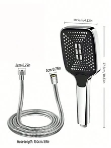 1件套ABS材质3速高压淋浴喷头，大面板电镀表面。淋浴喷头可用作手持或固定淋浴，适合家庭或浴室使用。