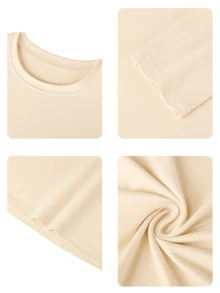 1件少女休闲彩色印花圆领长袖T恤，秋季学生少女服装 - 这款色彩鲜艳的印花T恤一定会让孩子们笑容满面。“上帝在她里面，她必不跌倒”情人节服装 - 杏色 - 查看 7