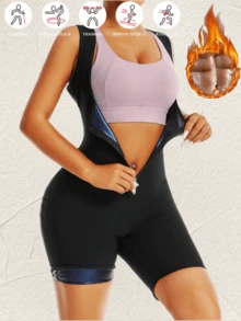 1 Stück Damen Fitness Yoga Schwitz-Sauna-Anzug, Workout Schwitz-Weste Bodysuit, Schweiß-verstärkende Sportbekleidung, leicht für den Sommer