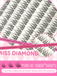 240/120簇式假睫毛，无需胶水，可卸除，混合长度10/11/12毫米，C 0.07毫米粗细，打造自然妆效，DIY假睫毛，角色扮演假睫毛，10排免胶佩戴，自然纤长假睫毛，女士适用