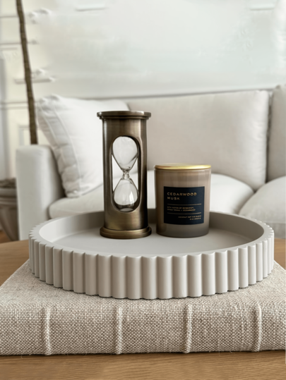 1 件梳妆台托盘，圆形托盘装饰性收纳整理器，适用于浴室马桶水箱卧室厨房台面珠宝收纳梳妆台托盘，可放置蜡烛、乳液瓶、化妆品