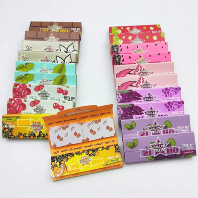 Fruit Flavored Rolling Papers - 10 Booklets Slow Burning Cigarette Papers With 50 Filters, Must-Have Smoking Accessories For Smokers, Perfect Gift & Daily Use