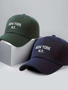 2pcs Embroidered Unisex Baseball Cap, Suitable For Fishing, Parties, Golf, Country Birthday, Vintage, Khaki + Coffee Color - Multicolor 1 - View 3