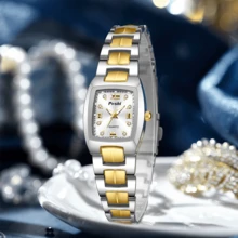 Poshi 1pc Fashion Luxury Women's Watch,Elegant Lady Dress Quartz Watches Original Brand Girls Wristwatch - Gold - View 8