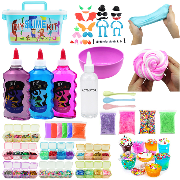 1 Box, Slime Making Kit, DIY Slime, Set With Accessories, Ingredients, And Containers, Various Colors And Shapes Of Clay, Creative Activities For Playing With Friends, Great Birthday Gifts, Stress Relief Toys, Slime Kit