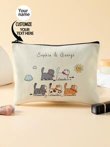 Brand New Makeup Bag, Customized Photo Makeup Bag, Can Be Customized According To Your Unique Design. This Lightweight Waterproof Canvas Zipper Makeup Bag Is Also Perfect For Coin Wallets, Pencil Cases, Shopping, Dates, Vacations, Travel, Festivals, Parties, Or As A Gift