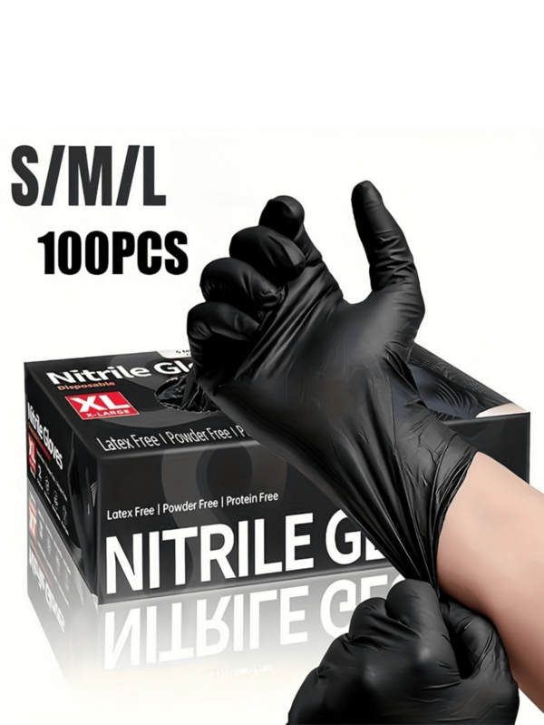 4/50/100 Packung Schwarze Einweg-Nitrilhandschuhe zum Malen, Basteln, Reinigen und Lebensmittelhandhabung, Schönheits- und Nagelpflege - Haushaltsreinigungsutensilien (ohne Verpackung)