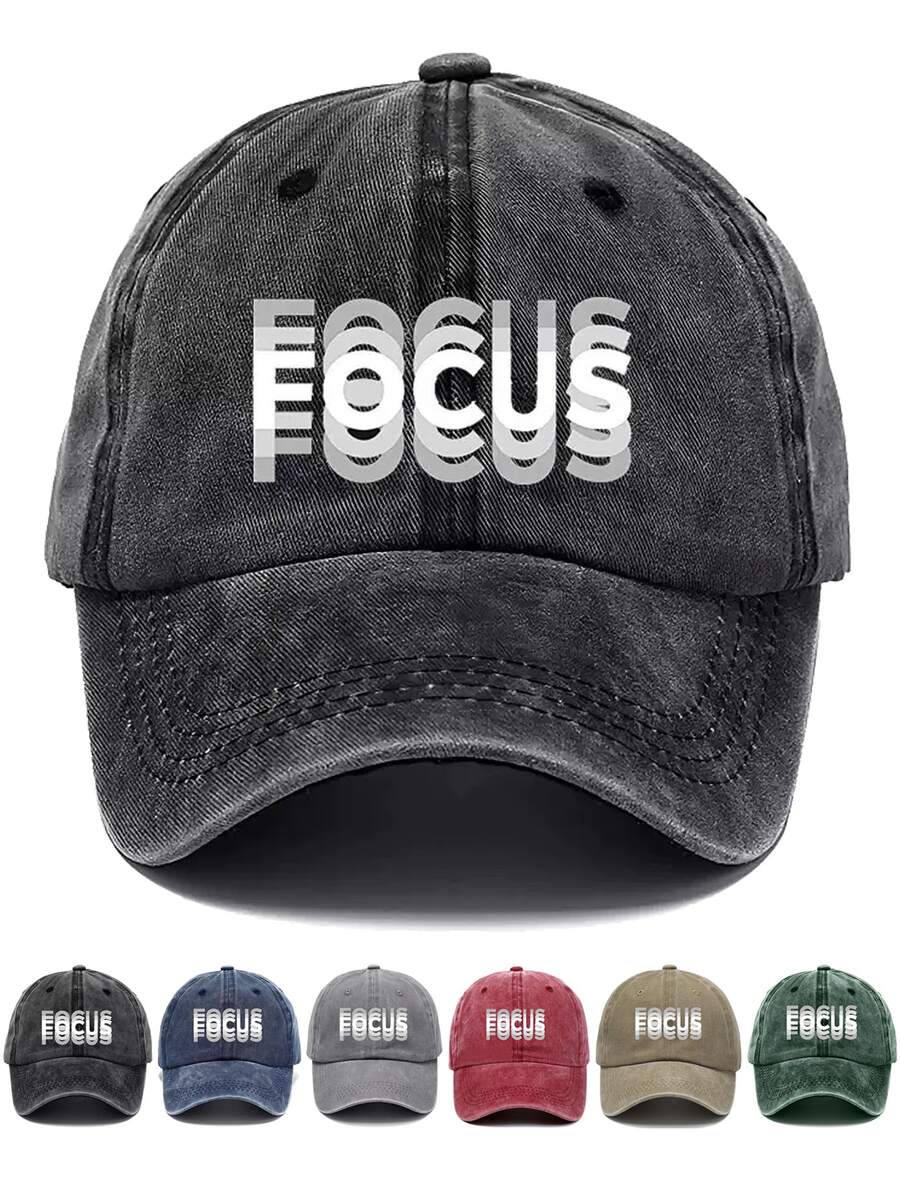 Czapka z daszkiem FOCUS Creative z podwójnym nadrukiem, unisexowa czapka z zakrzywionym daszkiem, modna czapka baseballowa z regulacją i ochroną przeciwsłoneczną, do noszenia na co dzień, dla kierowców ciężarówek, do codziennego użytku