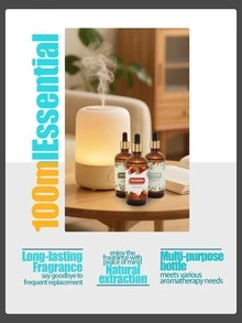 100毫升精油，瑜伽油，植物油，适用于香薰机、加湿器、除臭器以及各种水果/花香/酒店/香氛精油，包括茉莉、薰衣草、玫瑰、甜橙、丽思卡尔顿、喜来登等20多种香型。适用于香薰机和加湿器，可用于客厅和浴室除臭，浓度25%，高于市面上大多数6%-20%的产品。 - 100ml - 查看 7