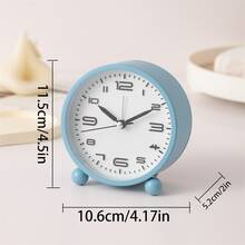 RUISUNG 1pc Vintage Simulated Alarm Clock/4 Inch Super Quiet No Ticking Analog Hour Clock/With Night Light/Powered By 1 AA Battery/Metal Desk Clock/Minimalist Design/Retro Style/Ideal Home Decor/Bedroom/Bedside/Office/Living Room/Heavy Sleepers/Adults/Elderly/Back To School/Present Gifts Birthday Graduation Room Decor Digital Clock Bedroom Decor Dormitory Decor School Decor School Surprise School Supplies - Multicolor - View 4
