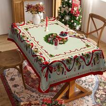 1/20 pièces Nappe thème Noël, cloches, nœuds, motif de baies de Noël. Conception facile à nettoyer, parfaite pour les pique-niques, le camping, les mariages, les anniversaires, les restaurants et les buffets. Décoration d'ambiance de Noël, décorations de Noël