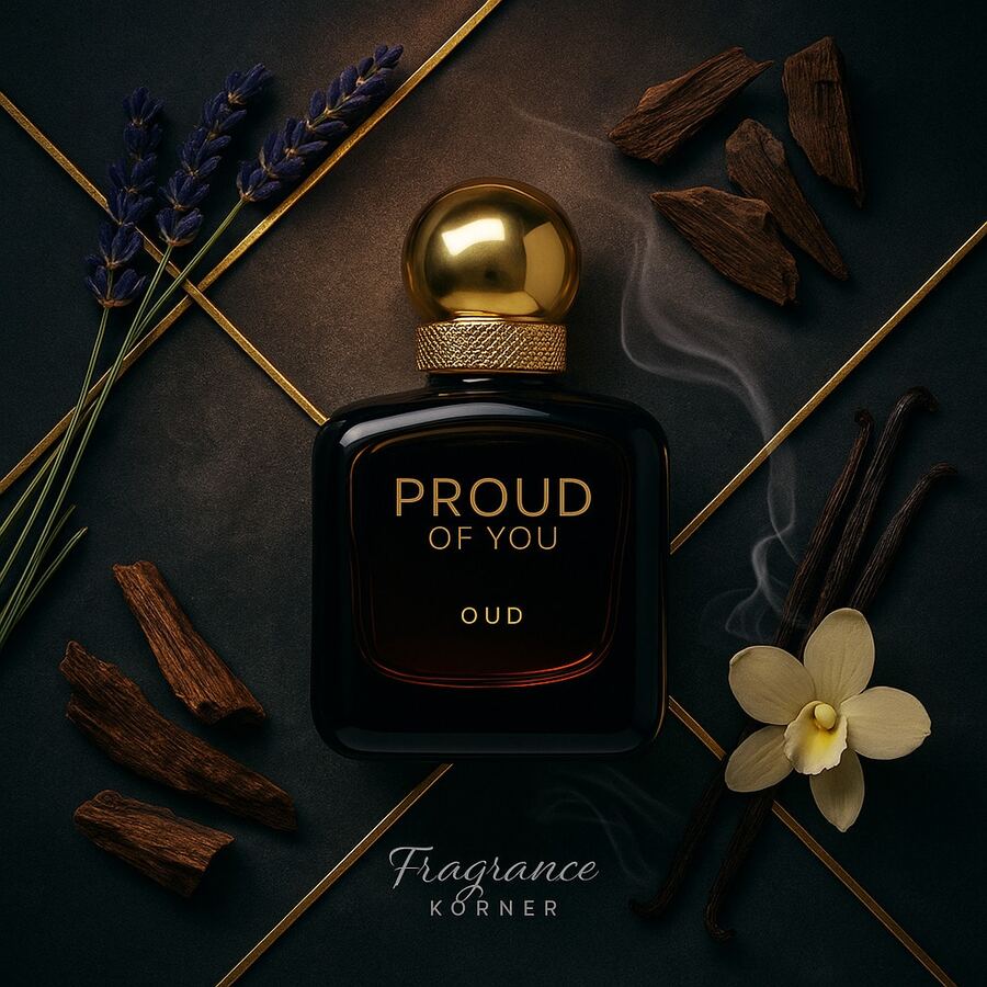 Fragrance World Proud Of You Oud Eau De Parfum 100 Ml Men & Unisex Inspired By Stronger With You Oud - Arabian Perfume From Dubai, Oriental Fragrance With Oud, Vanilla, Amber And Spices, Luxurious Fragrance Alternative At A Fair Price, Eau De Parfum For Men With Long-Lasting Durability And Strong Sillage, Premium Quality Arabian Perfume, Elegant 100 Ml Bottle, Ideal For Men And Can Also Be Worn As A Unisex Fragrance, Bestseller Men's Fragrance From Dubai, Modern Fragrance With An Oriental Character, Perfume With A Masculine, Intense And Elegant Charisma, Perfect Gift Idea For Men, Women & Unisex, Oriental-Inspired Eau De Parfum, Arabian Perfume With A Strong Scent, Notes Of Oud, Vanilla, Tonka Bean And Amber, Inexpensive Alternative To Niche Fragrances, Luxurious Eau De Parfum With Premium Quality, Shipped In 3 To 5 Days, Exclusive Oriental Men's Fragrance For Lovers Of Intense Fragrances From Dubai. - Tươi - Xem 1