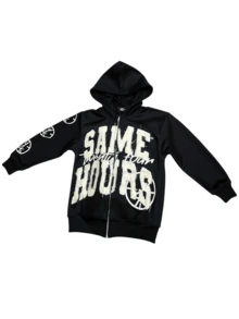 Y2K Zip Up Hoodies For Men Grunge Graphic Oversized Jacket Goth Aesthetic Vintage Hooded Sweatshirt Streetwear - 黑色 - 查看 3