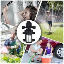 1PC 12V DC Water Pump (6L/Min Open Flow), Durable Corrosion - Resistant Material, High - Pressure Self - Priming Pump;  Practical & Robust Style, Black Color, Compact Cylindrical Shape, Auto On/Off Switch & Thermal Protection Detail, Ideal For Efficient Water Delivery In Aquariums, Car Washing, Gardens.  Self - Priming Diaphragm Pump Perfect For Year - Round Garden Irrigation, Marine Use, Daily Cleaning Tasks & Great As A Gift For DIY Enthusiasts On Father's Day, Christmas.(Black) - Black - View 8