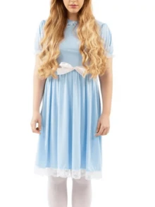 Women Halloween Blue Princess Costume Dress Alice In Wonderland Costume Dress Halloween Cosplay Party - 藍色 - 查看 3