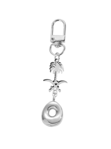 Ciondolo a forma di lettera in caratteri a bolle, ciondolo portafortuna in cristallo, portachiavi in acciaio inossidabile con pendente a forma di palma e teschio incrociato, lettere dell'alfabeto da A a Z, ciondolo per borse e zaini in lega lucida - regalo perfetto per compleanni e occasioni speciali, portachiavi, ciondolo per borse, zaini e auto, accessori per portafogli e borse da donna e ragazze.