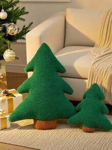 圣诞树抱枕，圣诞松树造型填充抱枕，可爱圣诞树造型毛绒抱枕，冬季圣诞装饰，适用于派对、家居、沙发靠垫、床饰、圣诞礼物、家居装饰、圣诞装饰、房间装饰、圣诞装饰