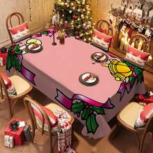 1/20 Stücke Glocken, Weihnachtsbeeren bedruckte Weihnachtstischdecke, waschbar, geeignet für den Familiengebrauch, perfekt für Picknicks, Camping, Hochzeiten, Geburtstage, Restaurants und Buffets - schützen Sie Ihren Schreibtisch, Heimdekoration mit stilvoller Heimdekoration